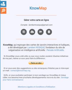 menu utilisateur knowmap